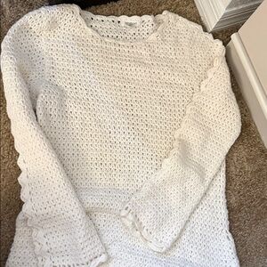 Westport White Crochet Sweater